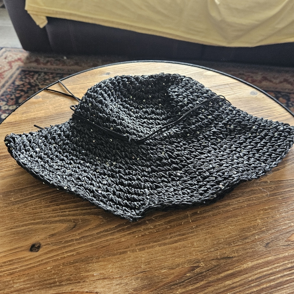A Girl Thing Black Woven Hat